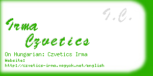 irma czvetics business card